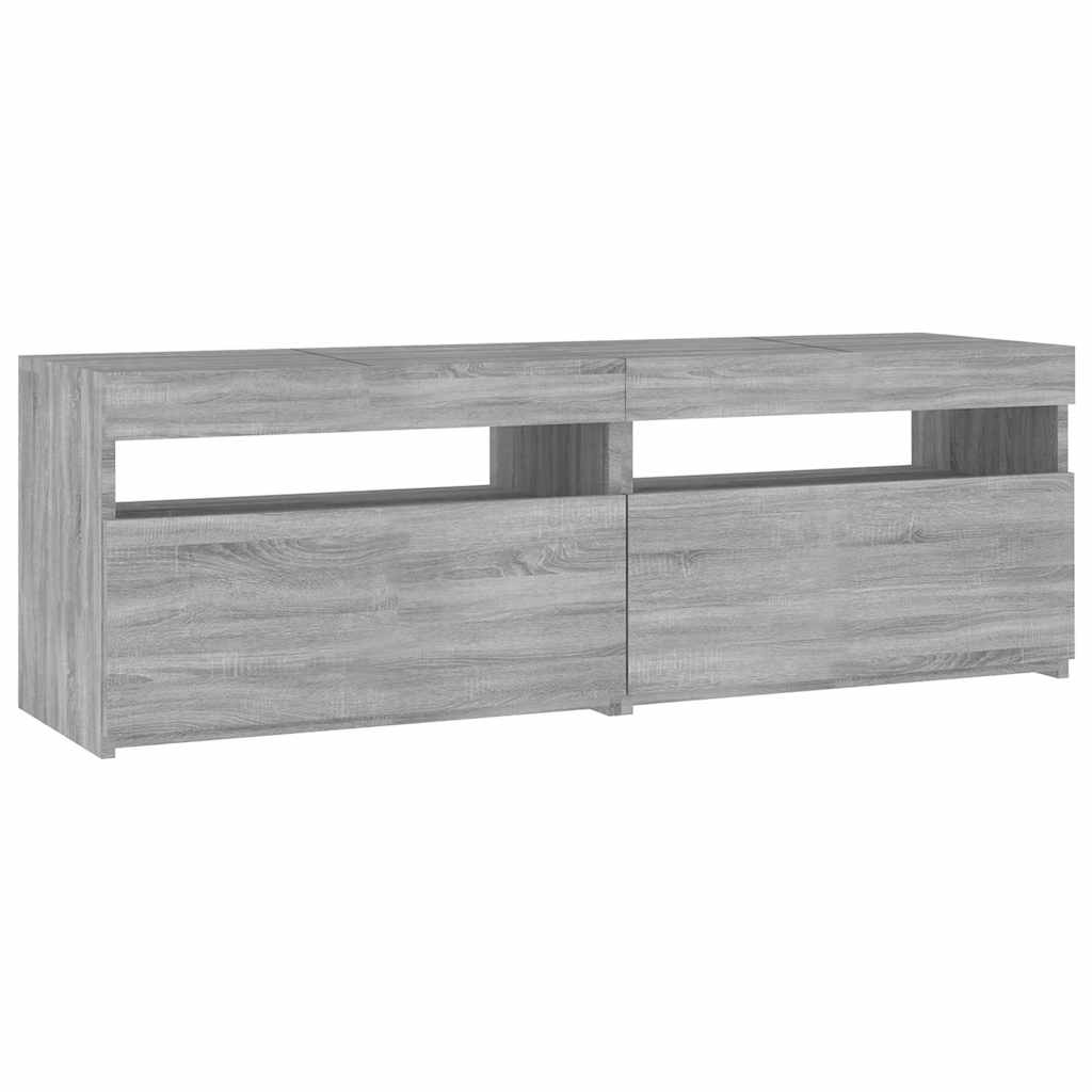 szürke sonoma színű TV-szekrény LED-lámpákkal 120 x 35 x 40 cm