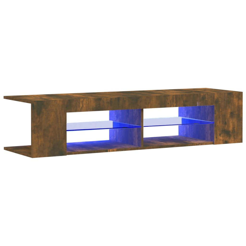 füstös tölgy színű TV-szekrény LED-ekkel 135 x 39 x 30 cm