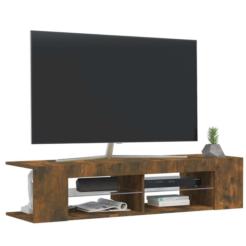 füstös tölgy színű TV-szekrény LED-ekkel 135 x 39 x 30 cm