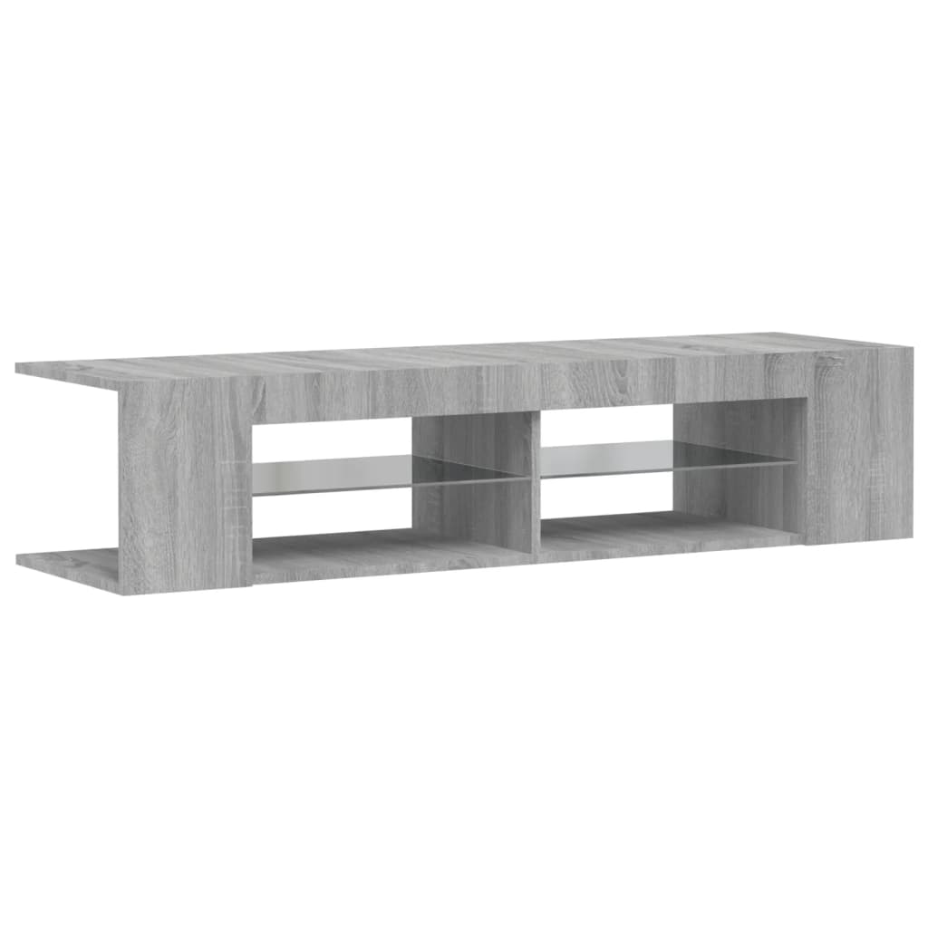 szürke sonoma színű TV-szekrény LED-lámpákkal 135 x 39 x 30 cm