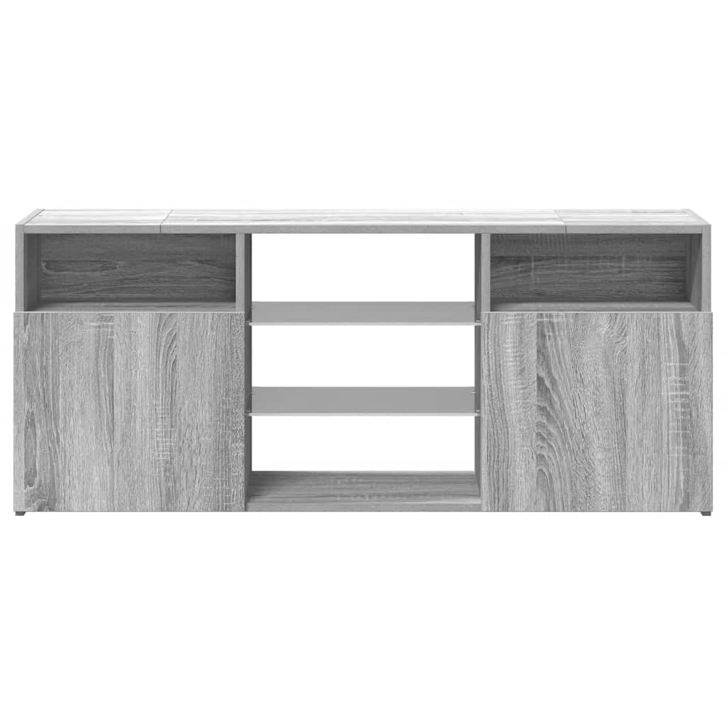 szürke sonoma színű LED-es TV-szekrény 120 x 30 x 50 cm