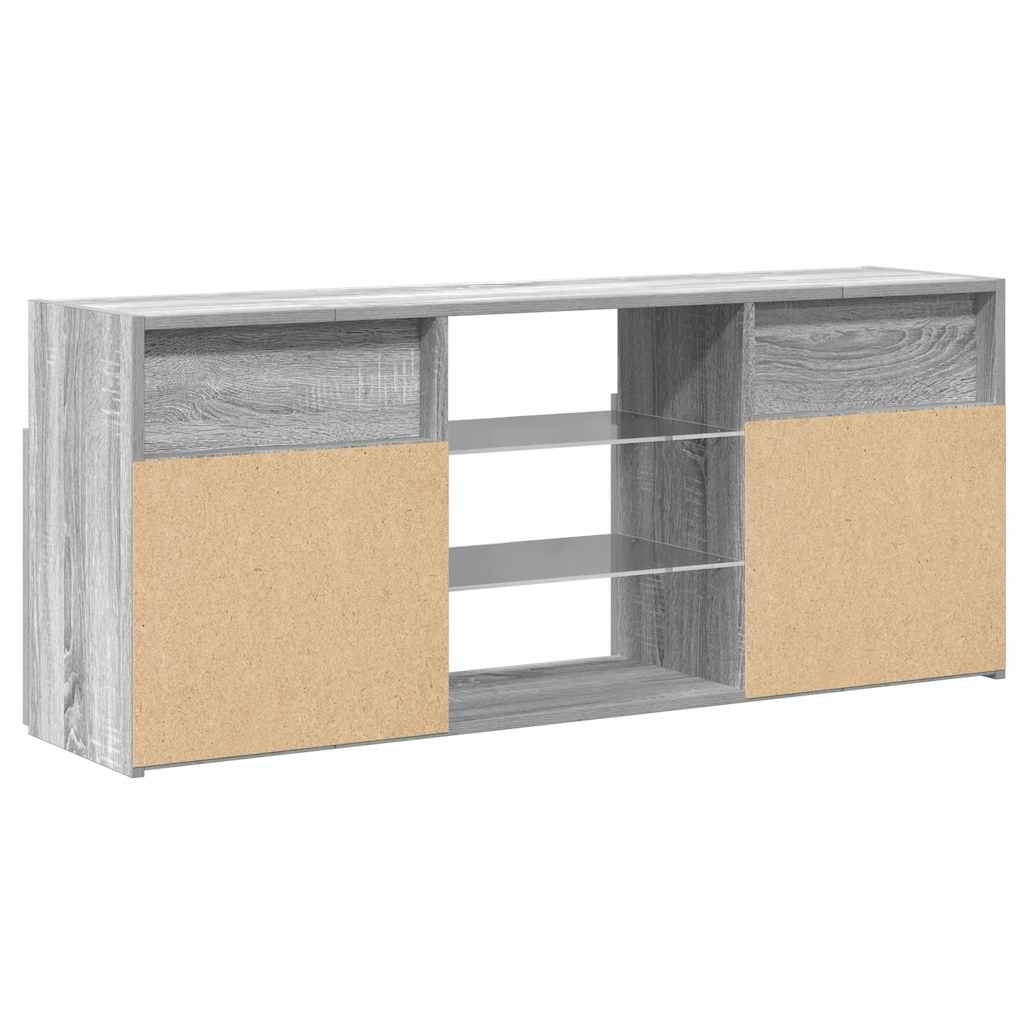 szürke sonoma színű LED-es TV-szekrény 120 x 30 x 50 cm
