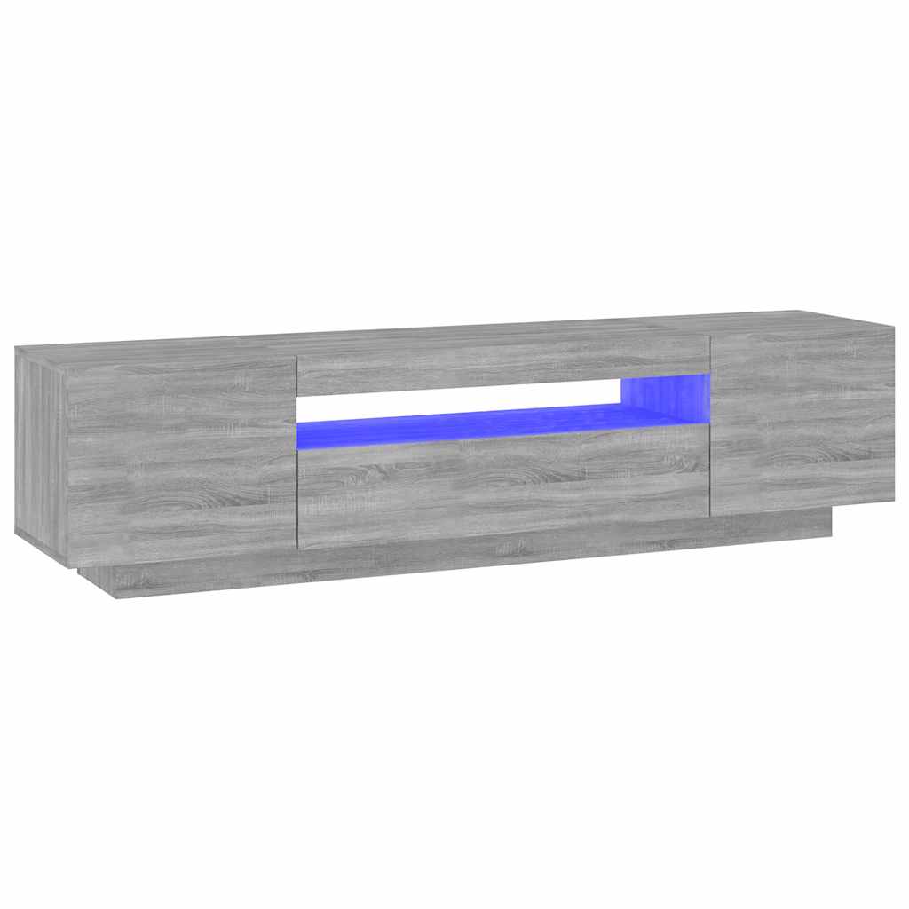 szürke sonoma színű TV-szekrény LED-lámpákkal 160x35x40 cm