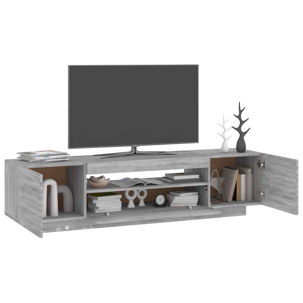 szürke sonoma színű TV-szekrény LED-lámpákkal 160x35x40 cm