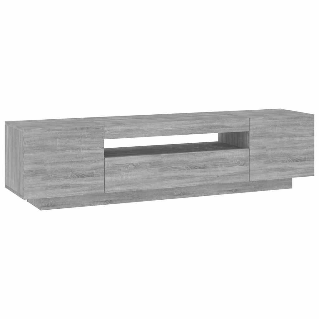 szürke sonoma színű TV-szekrény LED-lámpákkal 160x35x40 cm