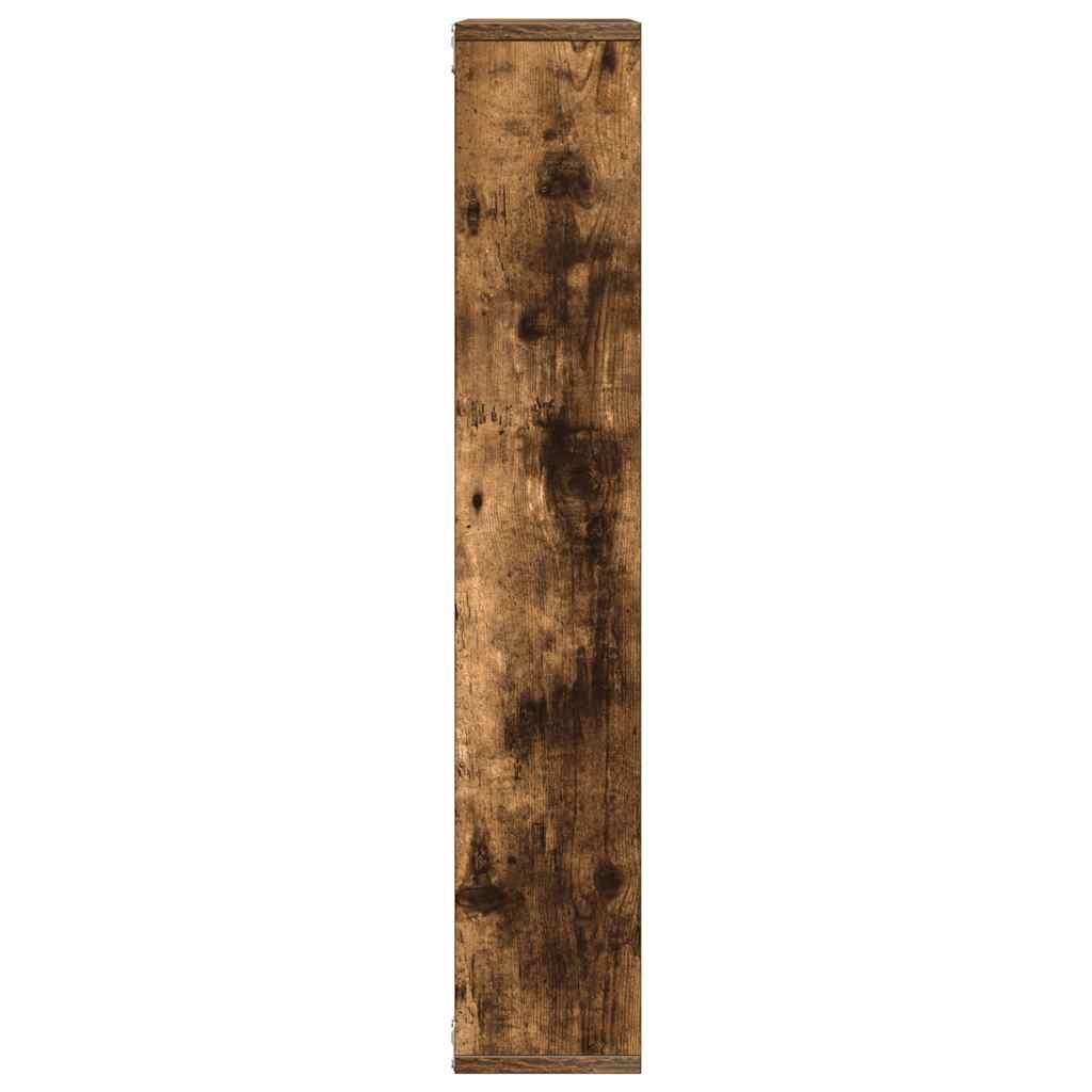 füstös tölgy színű szerelt fa fali polc 36 x 16 x 90 cm