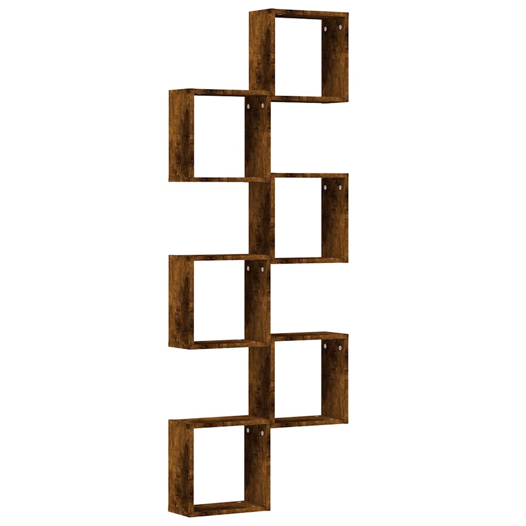 6 db füstös tölgy színű fali kockapolc 30 x 15 x 30 cm