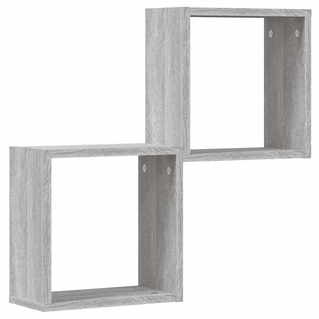 2 db szürke sonoma fali kockapolc 30 x 15 x 30 cm
