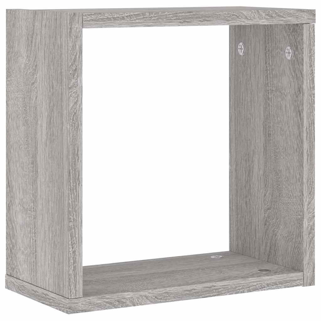 2 db szürke sonoma fali kockapolc 30 x 15 x 30 cm