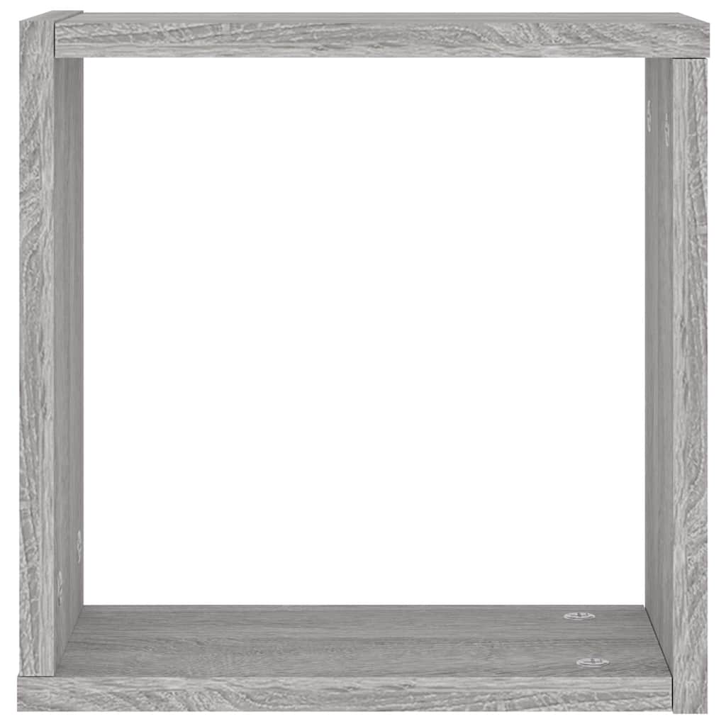 2 db szürke sonoma fali kockapolc 30 x 15 x 30 cm