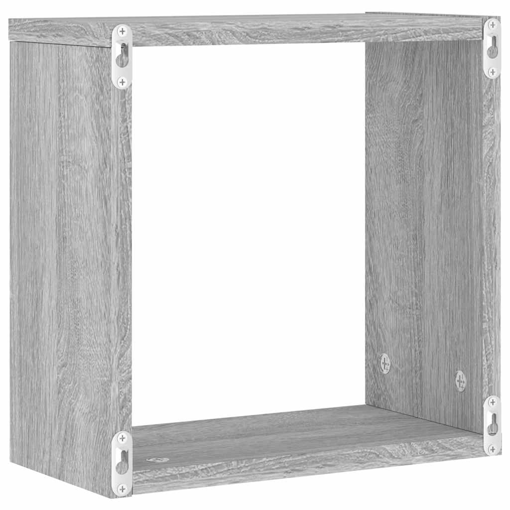 2 db szürke sonoma fali kockapolc 30 x 15 x 30 cm
