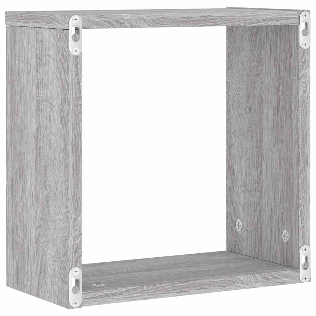 6 db szürke sonoma fali kockapolc 30 x 15 x 30 cm