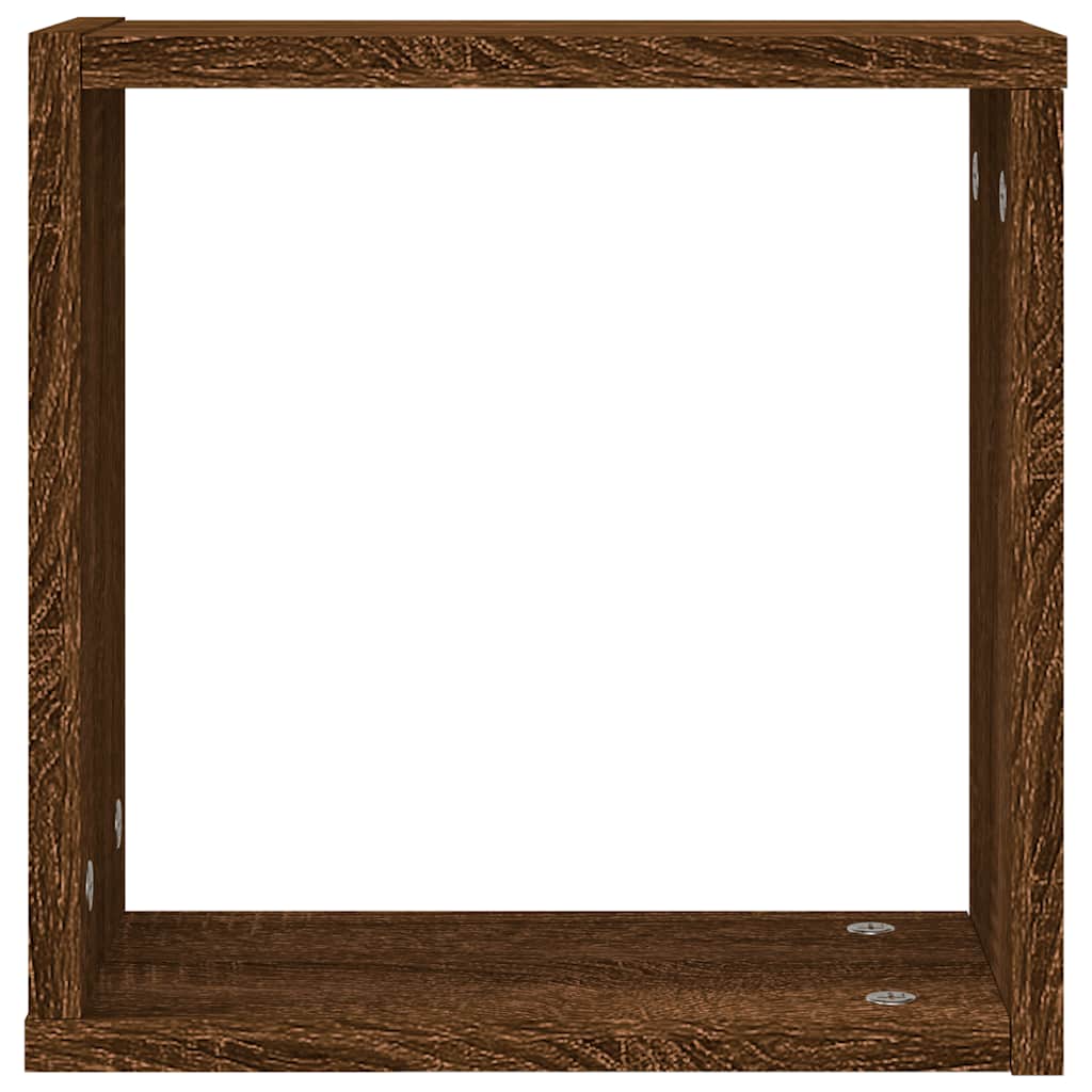 4 db barna tölgy színű fali kockapolc 30 x 15 x 30 cm
