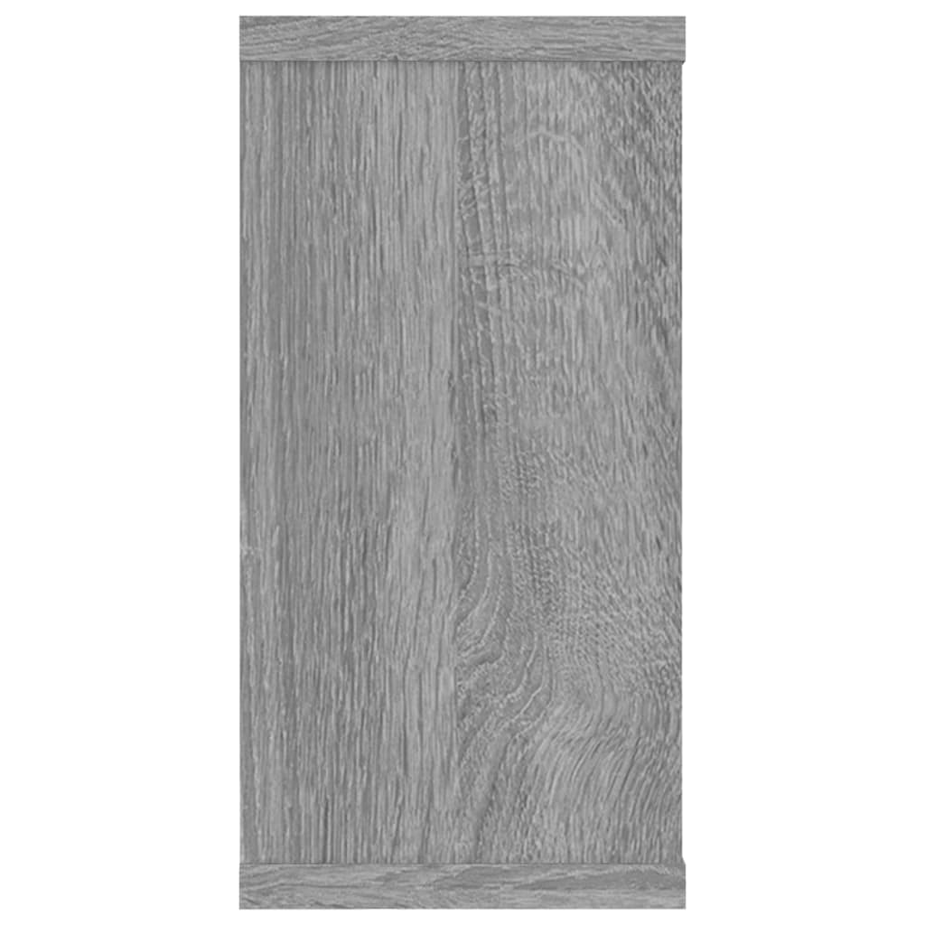 4 db szürke sonoma színű szerelt fa fali kockapolc 100x15x30 cm