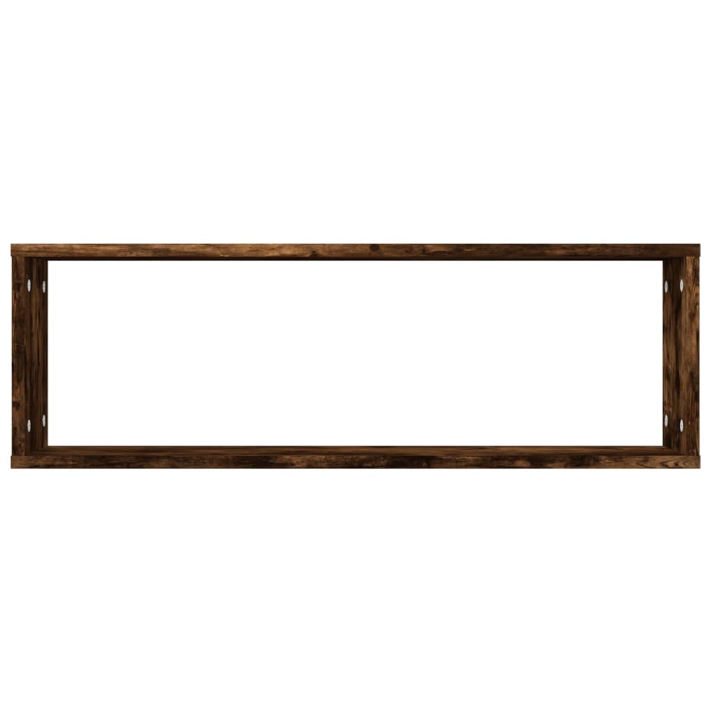 4 db füstös tölgy színű szerelt fa fali kockapolc 80x15x26,5 cm