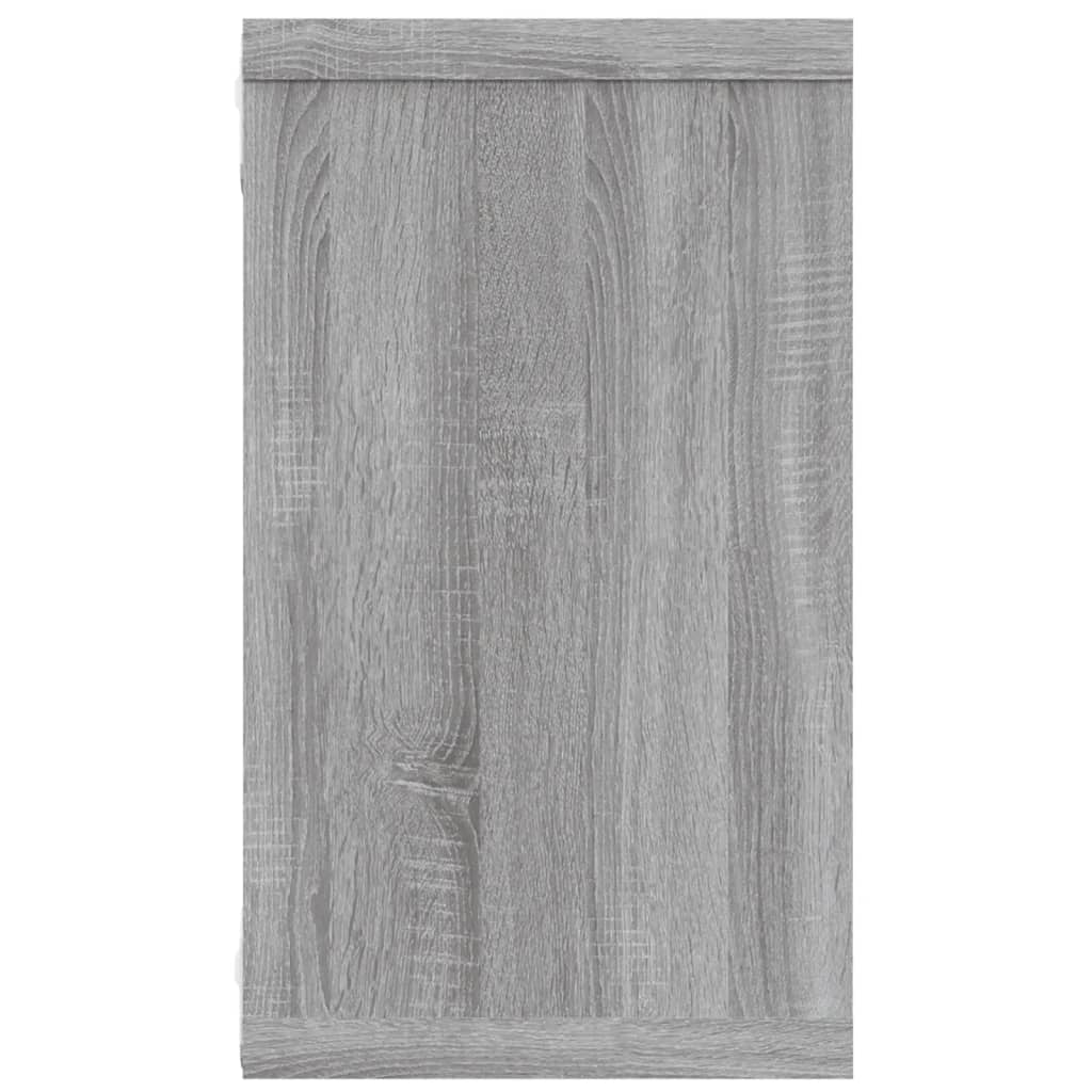 4 db szürke sonoma színű szerelt fa fali kockapolc 80x15x26,5cm