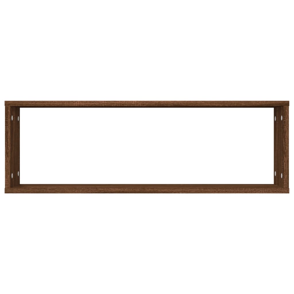 4 db barna tölgyszínű szerelt fa fali kockapolc 80x15x26,5 cm