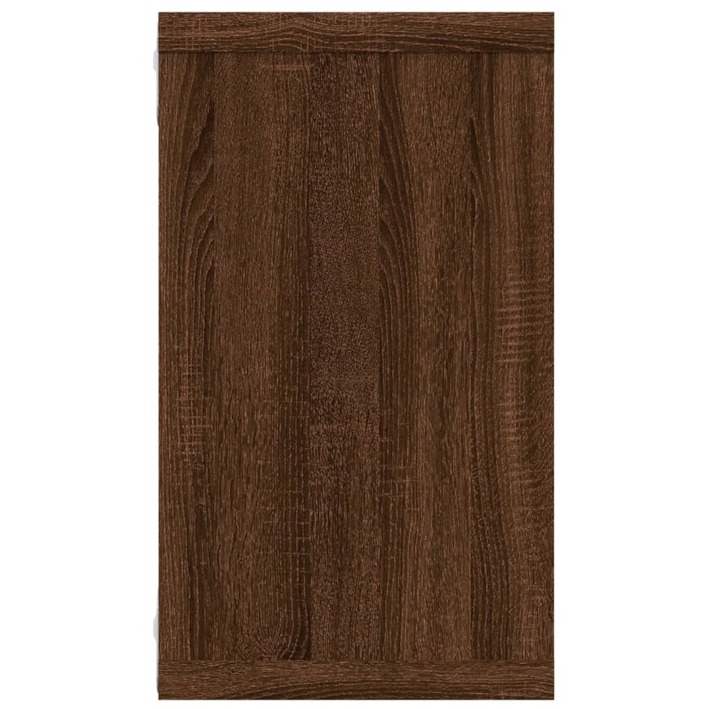 4 db barna tölgyszínű szerelt fa fali kockapolc 80x15x26,5 cm