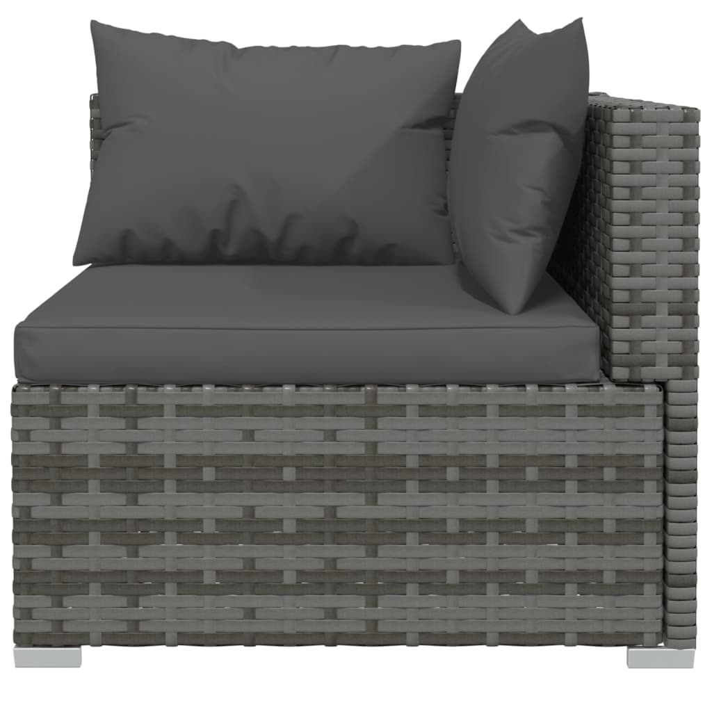 6 részes szürke polyrattan kerti ülőgarnitúra párnákkal