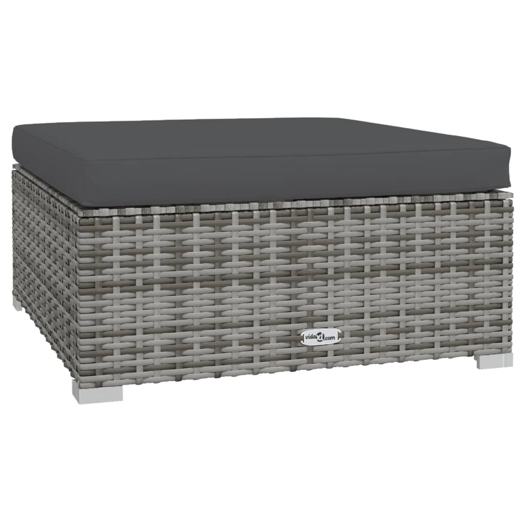 6 részes szürke polyrattan kerti ülőgarnitúra párnákkal