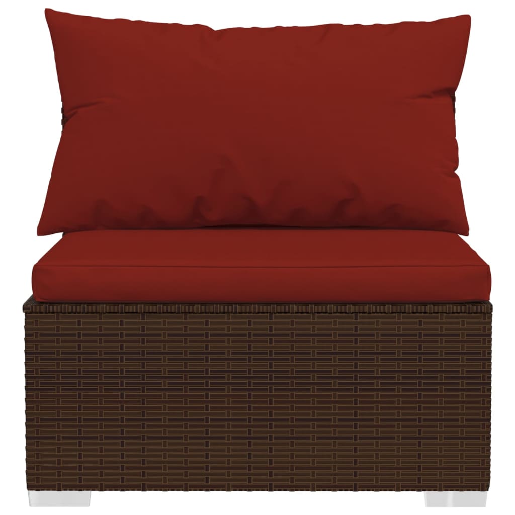 12 részes barna polyrattan kerti ülőgarnitúra párnákkal
