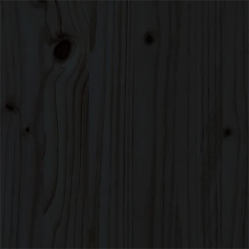 King Size fekete tömör fa ágykeret 150 x 200 cm