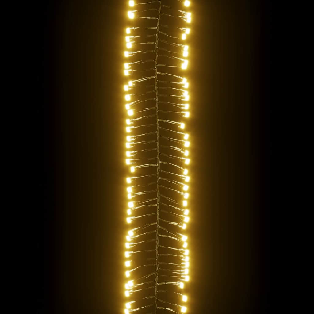 meleg fehér fényű fürtös PVC LED-szalag 1000 LED-del
