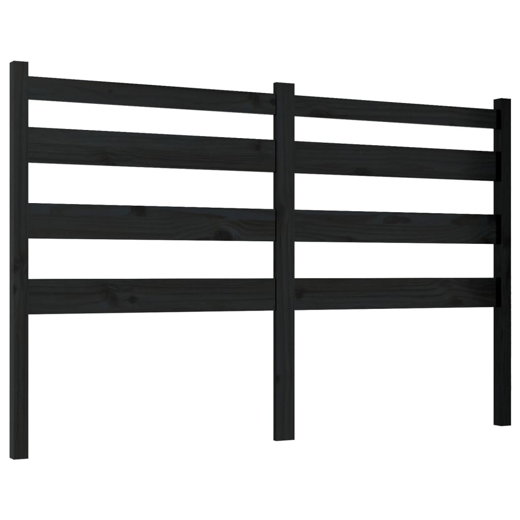 fekete tömör fenyőfa ágyfejtámla 166 x 4 x 100 cm