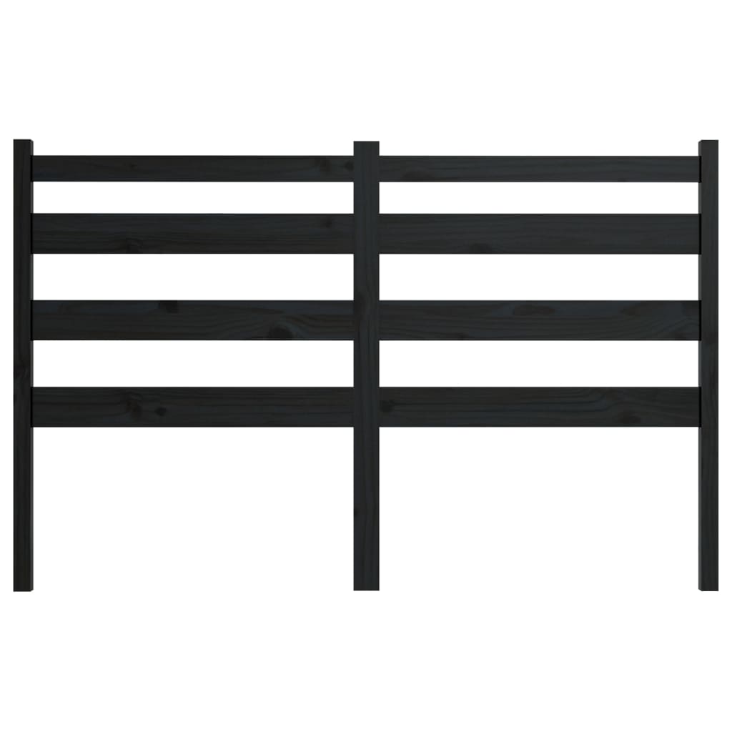 fekete tömör fenyőfa ágyfejtámla 166 x 4 x 100 cm
