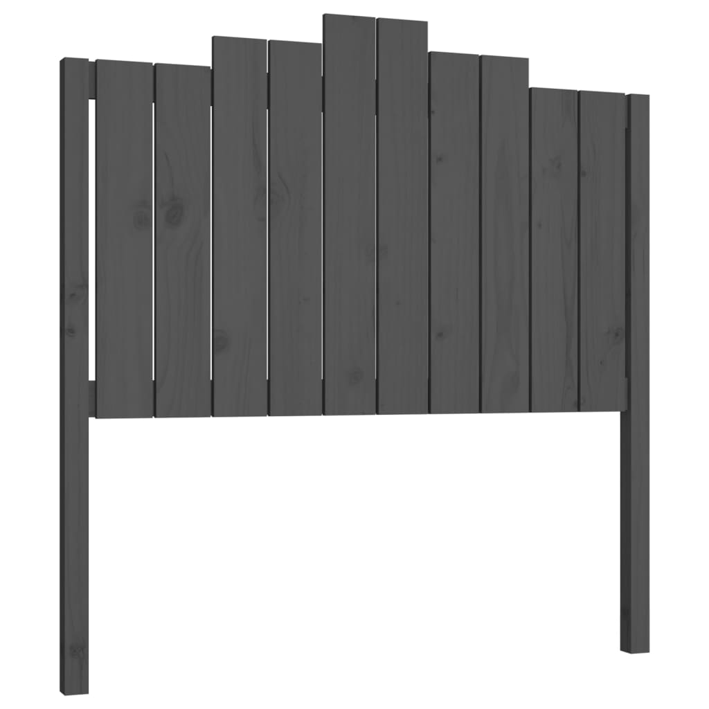 szürke tömör fenyőfa ágyfejtámla 106x4x110 cm