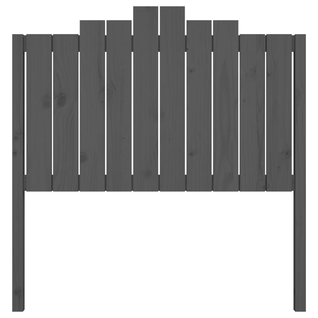 szürke tömör fenyőfa ágyfejtámla 106x4x110 cm