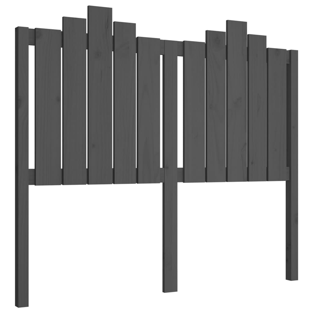 szürke tömör fenyőfa ágyfejtámla 126x4x110 cm