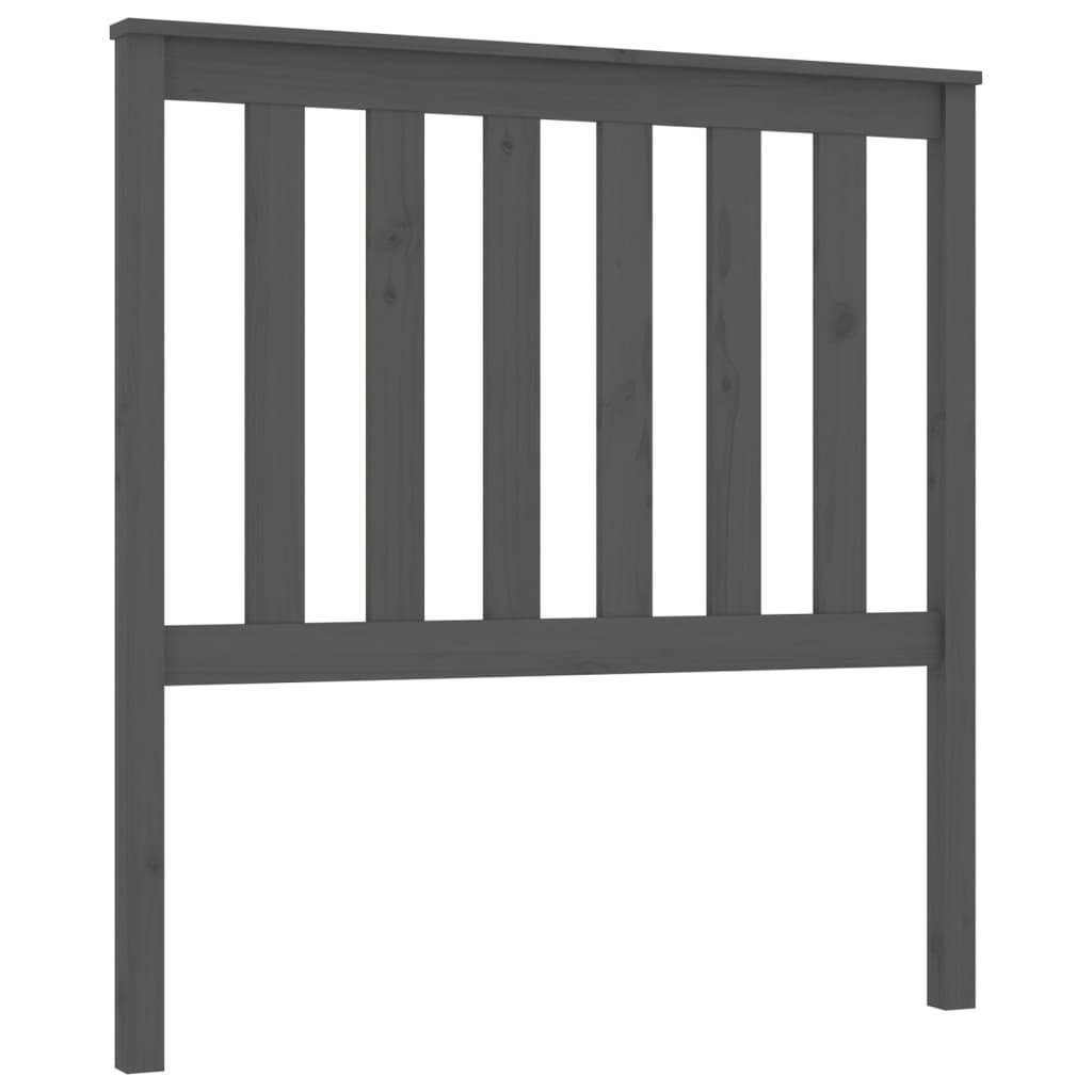 szürke tömör fenyőfa ágyfejtámla 96 x 6 x 101 cm