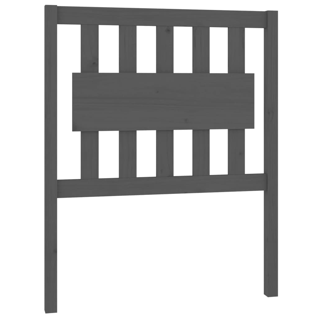 szürke tömör fenyőfa ágyfejtámla 80,5 x 4 x 100 cm