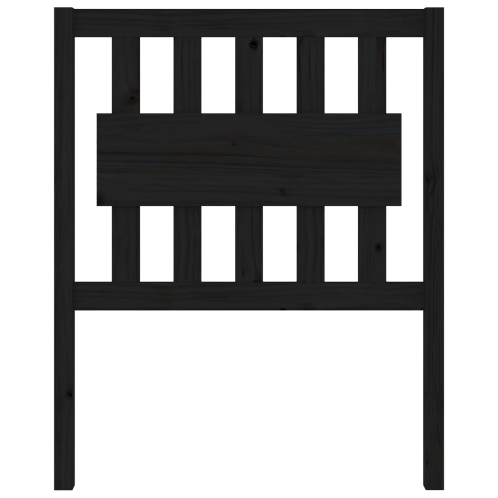 fekete tömör fenyőfa ágyfejtámla 80,5 x 4 x 100 cm