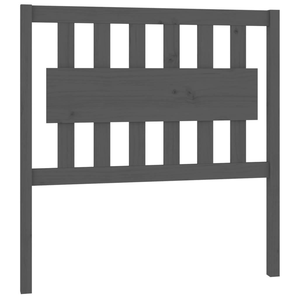 szürke tömör fenyőfa ágyfejtámla 95,5 x 4 x 100 cm
