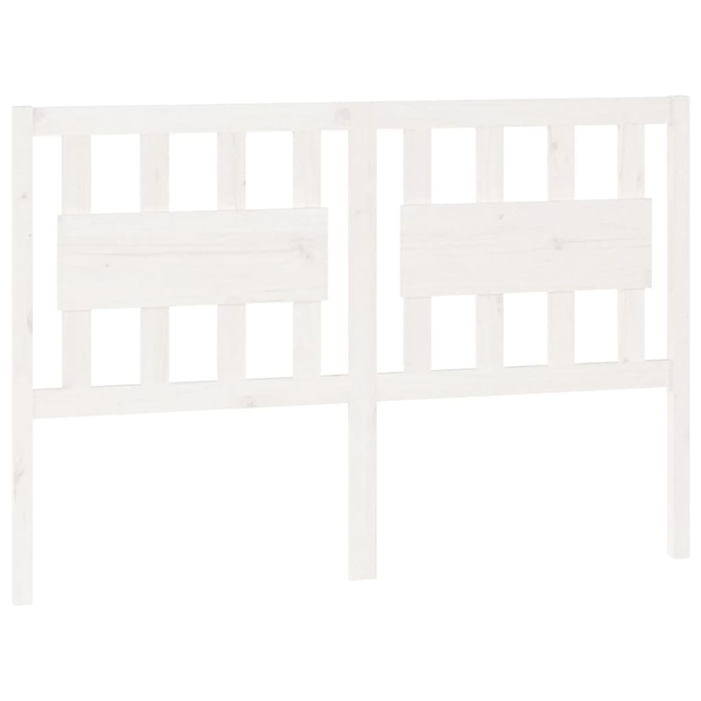 fehér tömör fenyőfa ágyfejtámla 125,5 x 4 x 100 cm