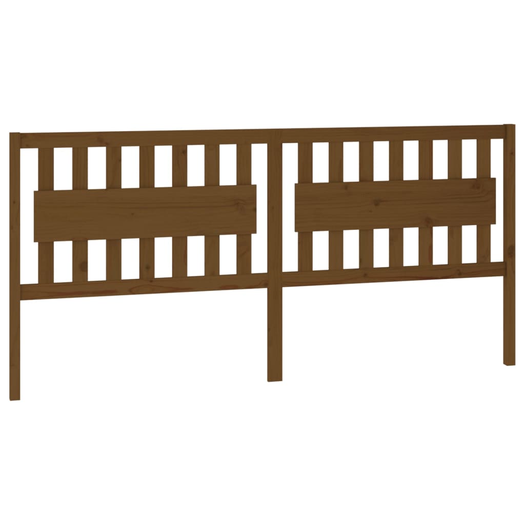 mézbarna tömör fenyőfa ágyfejtámla 205,5x4x100 cm