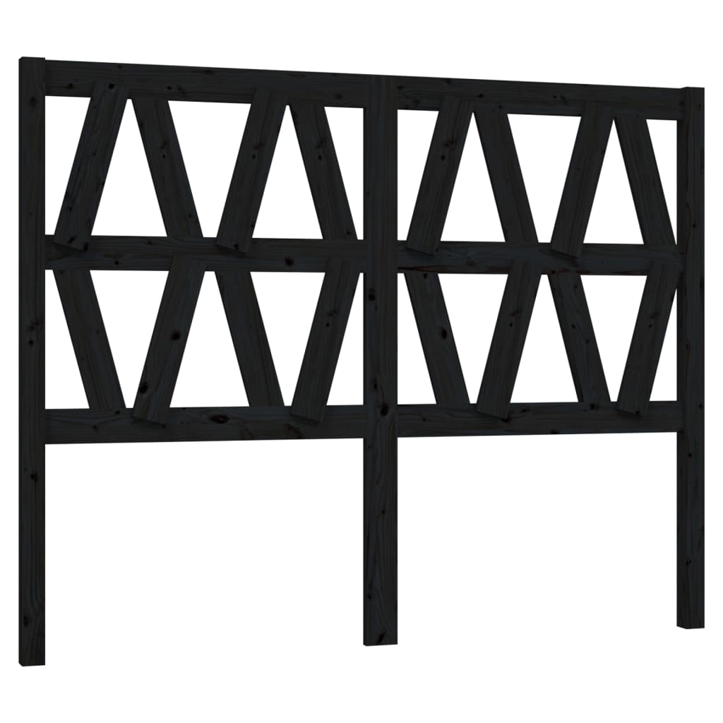 fekete tömör fenyőfa ágyfejtámla 166 x 4 x 100 cm