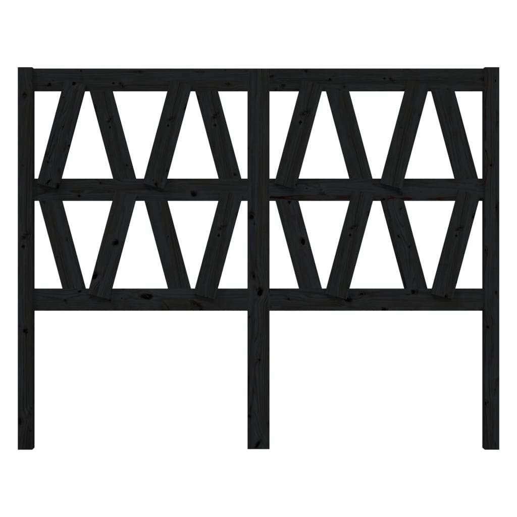 fekete tömör fenyőfa ágyfejtámla 166 x 4 x 100 cm