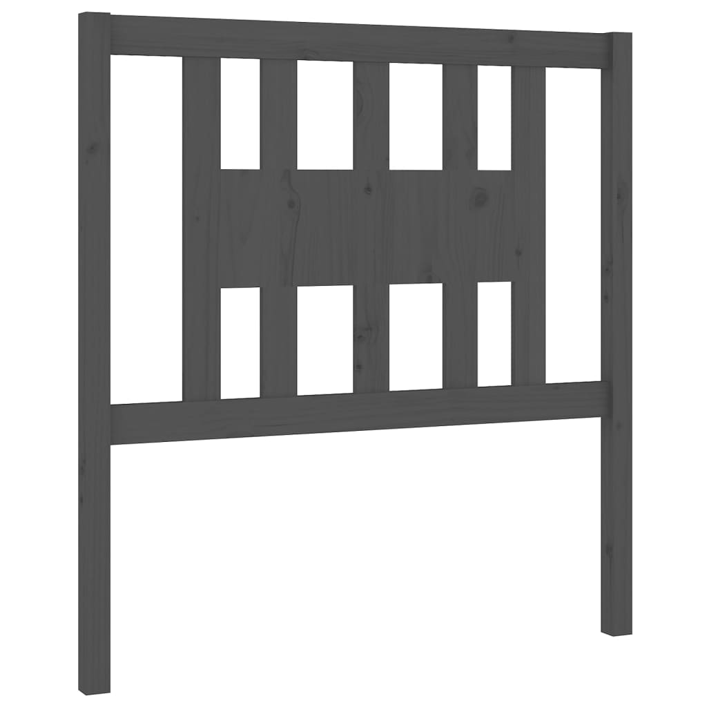 szürke tömör fenyőfa fejtámla 96 x 4 x 100 cm