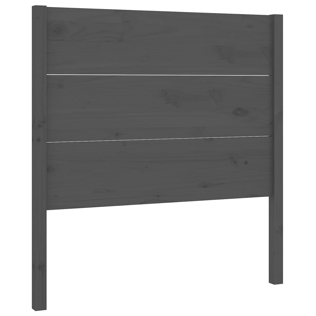 szürke tömör fenyőfa fejtámla 96 x 4 x 100 cm