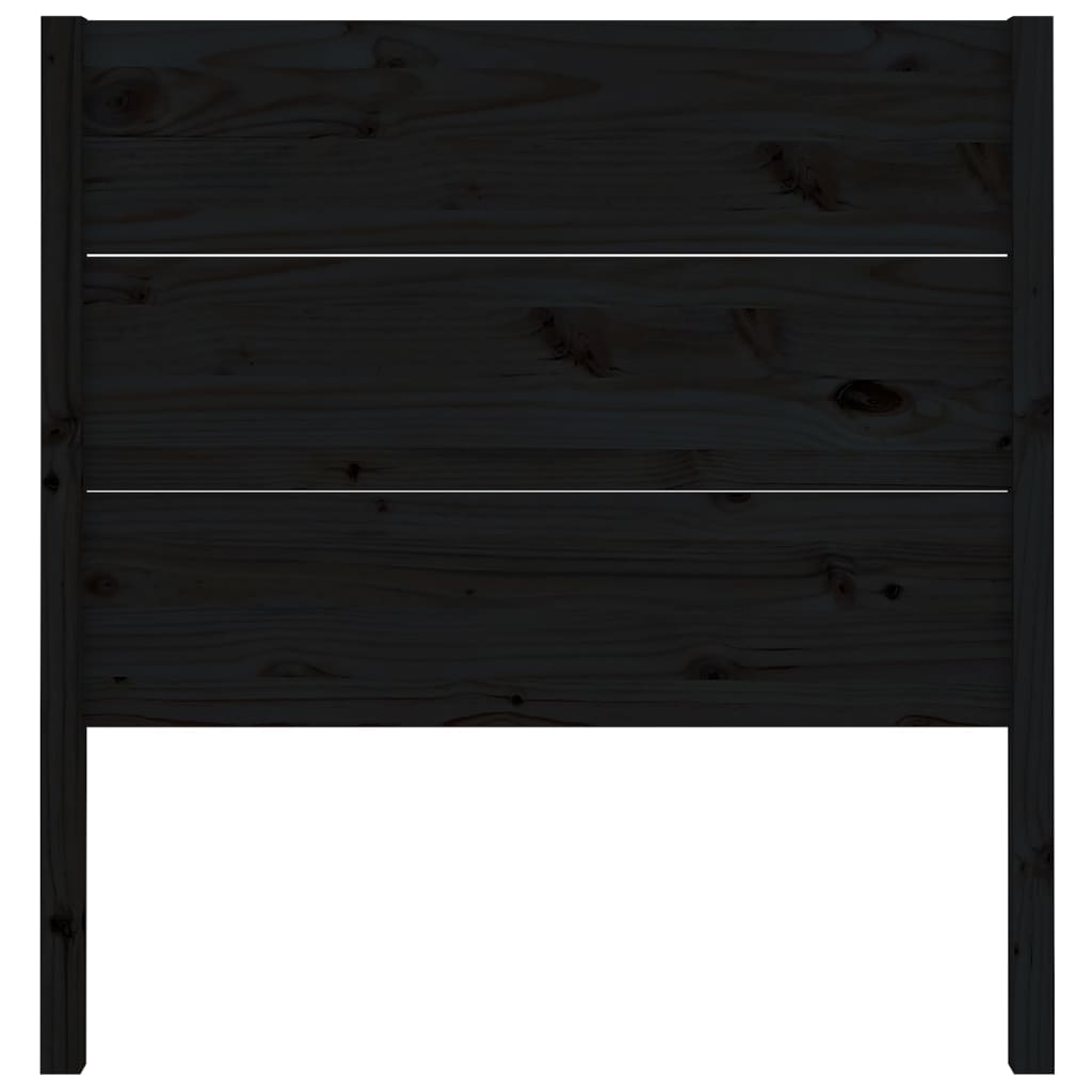 fekete tömör fenyőfa ágyfejtámla 96 x 4 x 100 cm