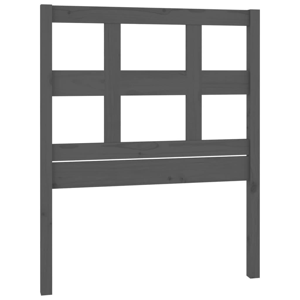 szürke tömör fenyőfa ágyfejtámla 95,5 x 4 x 100 cm