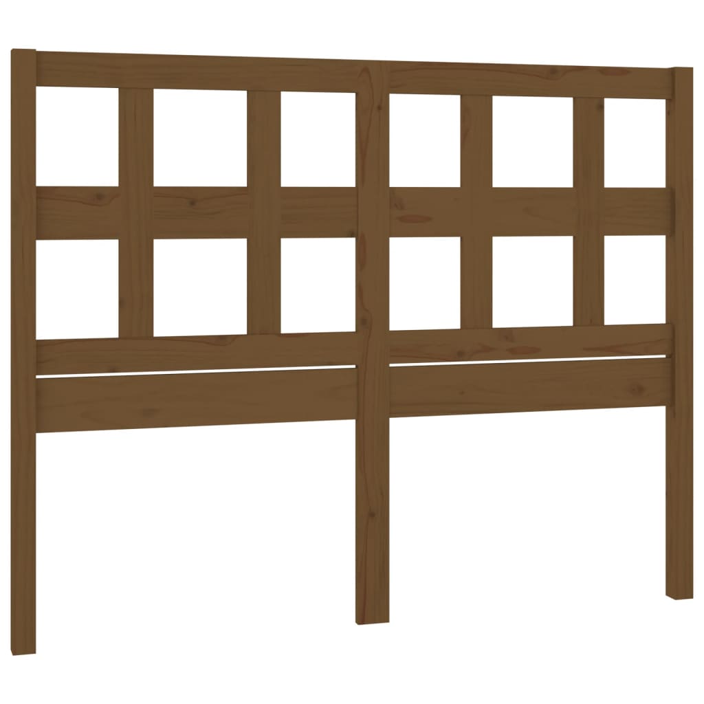 mézbarna tömör fenyőfa ágyfejtámla 125,5x4x100 cm