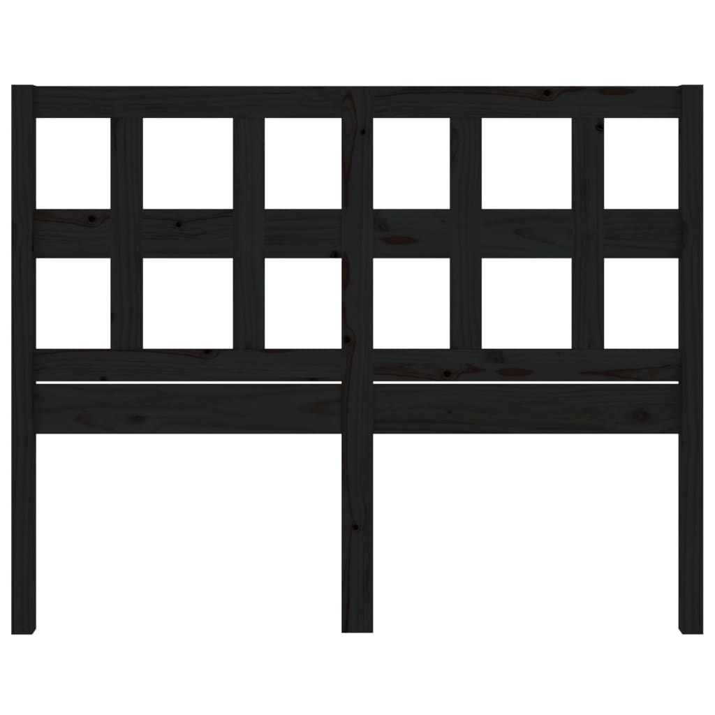 fekete tömör fenyőfa ágyfejtámla 165,5x4x100 cm