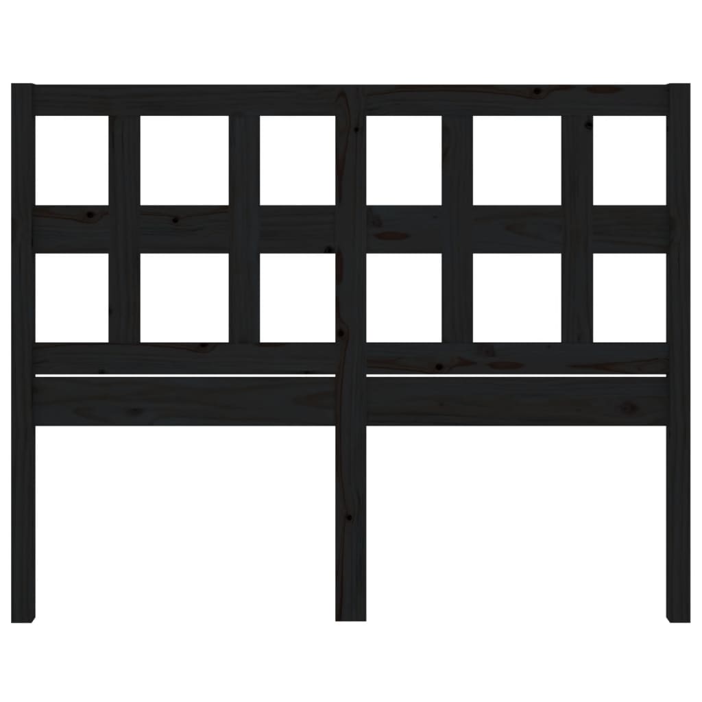 fekete tömör fenyőfa ágyfejtámla 205,5x4x100 cm