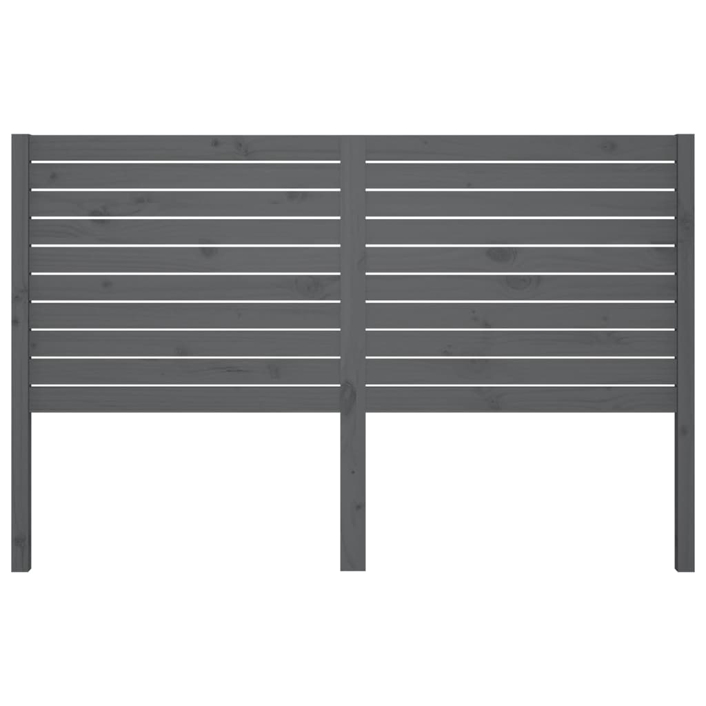 szürke tömör fenyőfa ágyfejtámla 126 x 4 x 100 cm