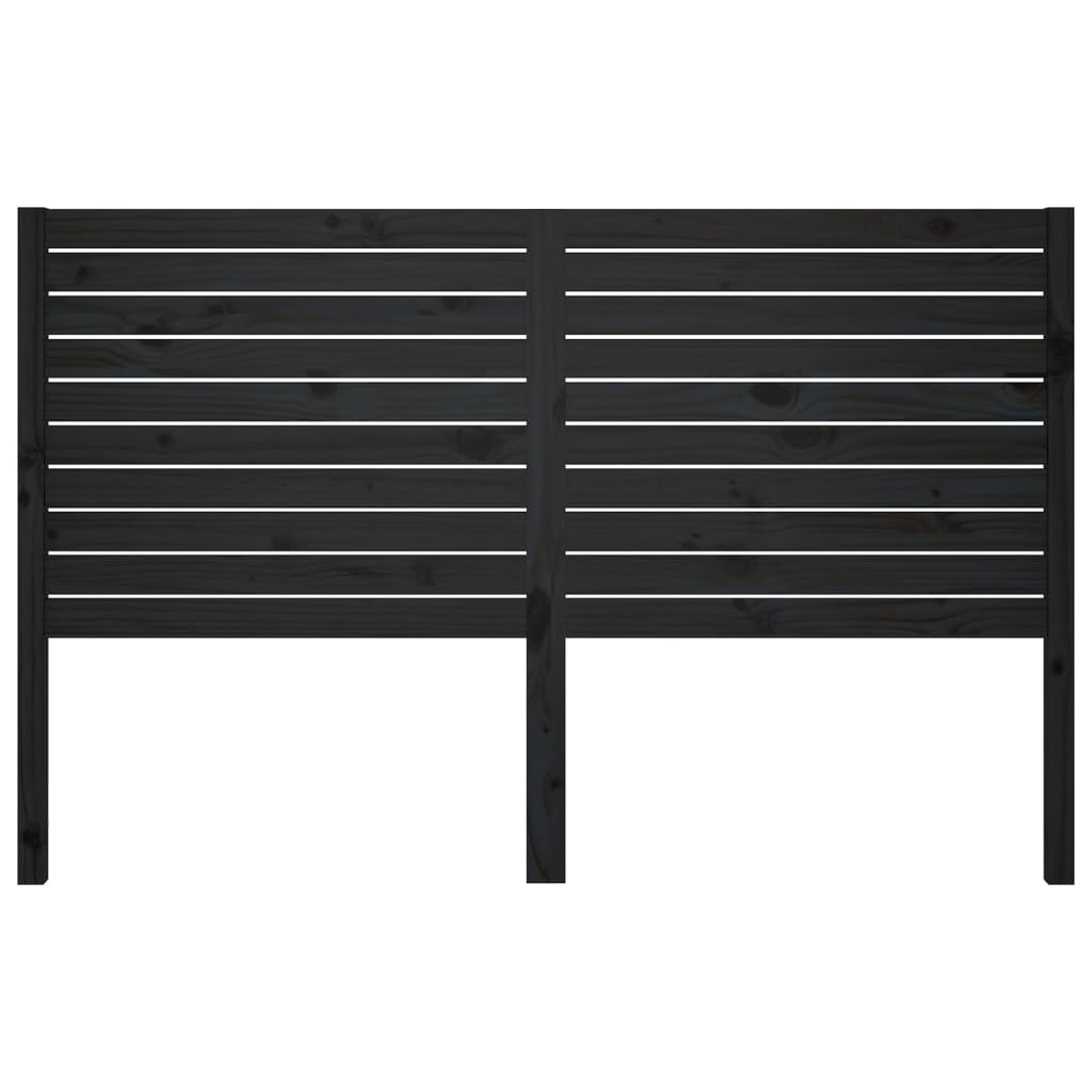 fekete tömör fenyőfa ágyfejtámla 166 x 4 x 100 cm