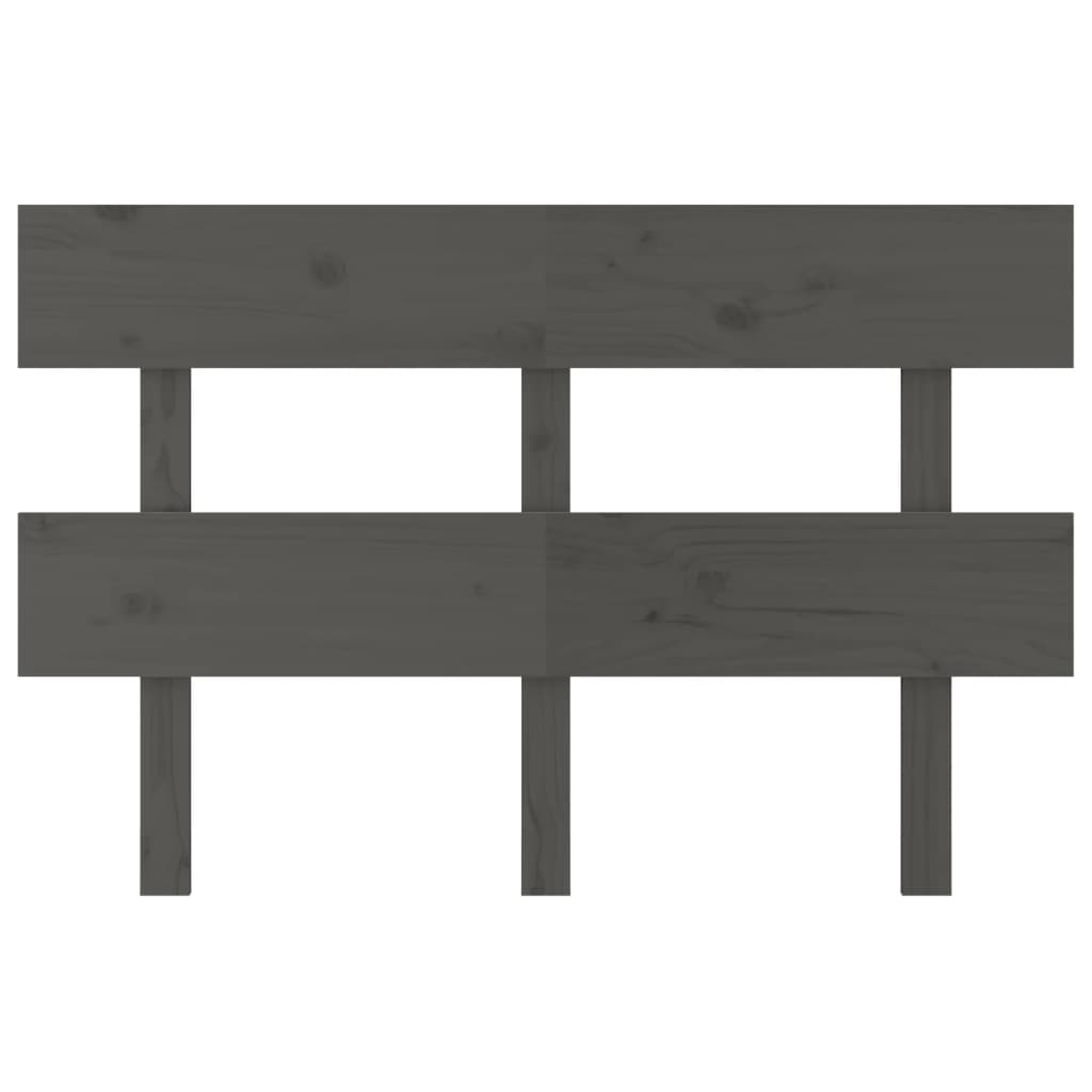 szürke tömör fenyőfa ágyfejtámla 124x3x81 cm